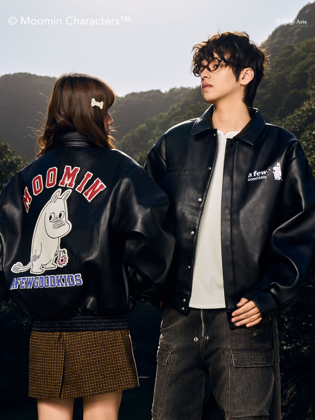 AFGK X MOOMIN "Logo leather jacket"