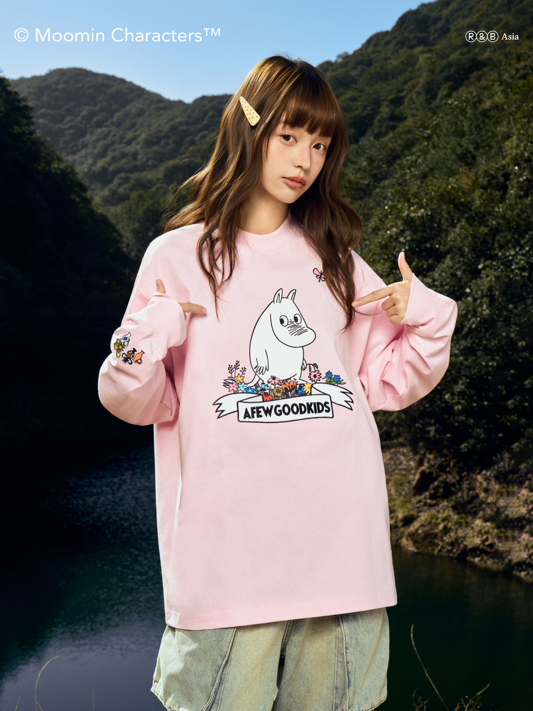AFGK X MOOMIN "Logo long sleeve shirt"