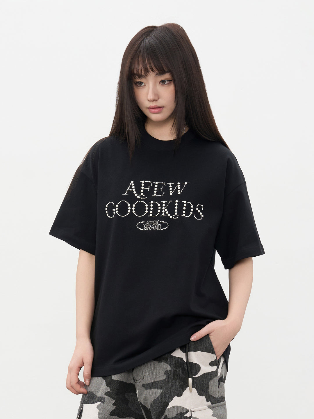 DONCARE(AFGK) "Pearl logo tee"