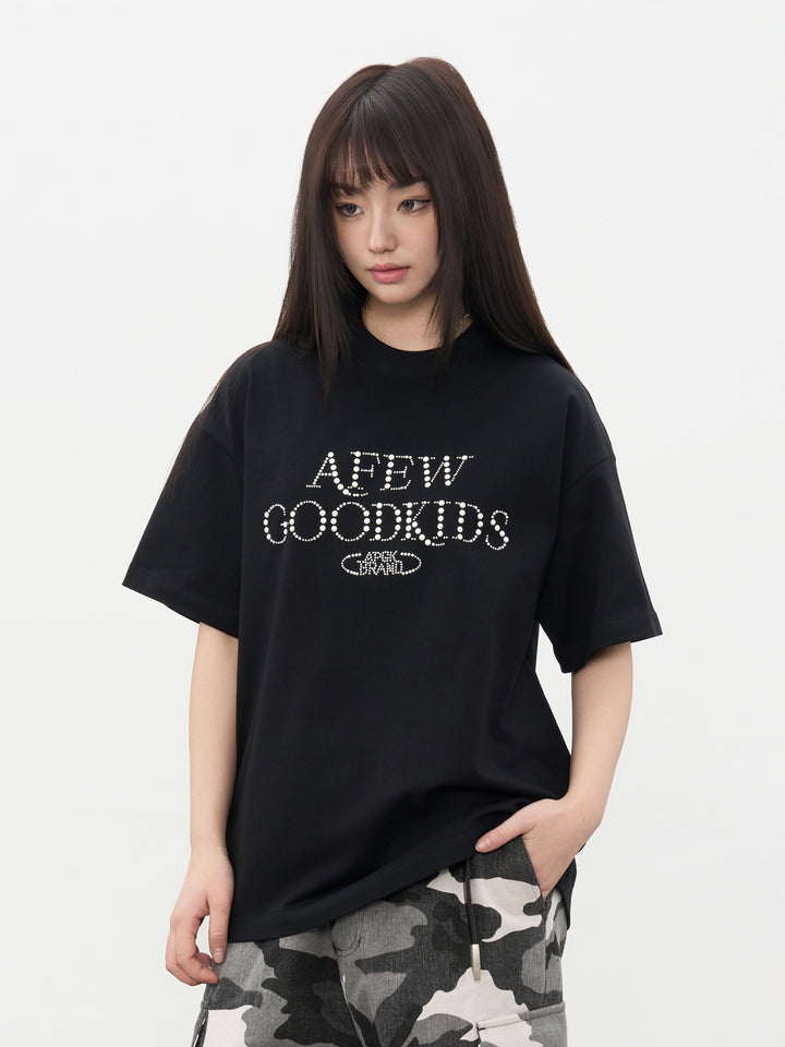 DONCARE(AFGK) "Pearl logo tee"
