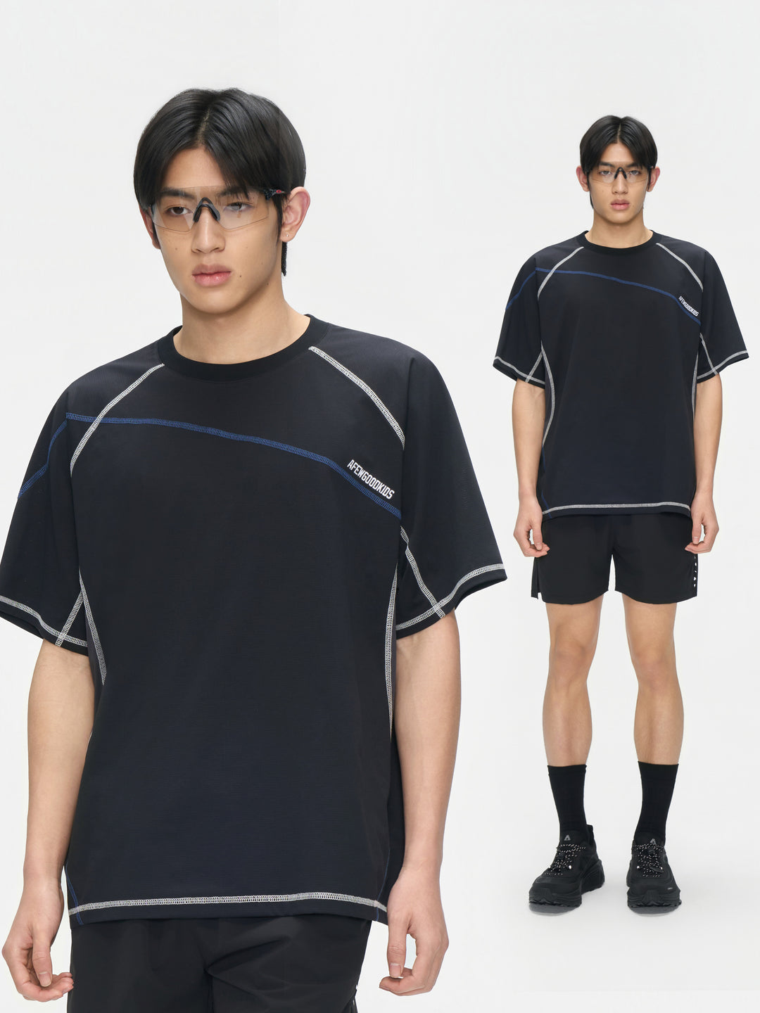 (AFGK) "Contrast Stitch Tech Tee"