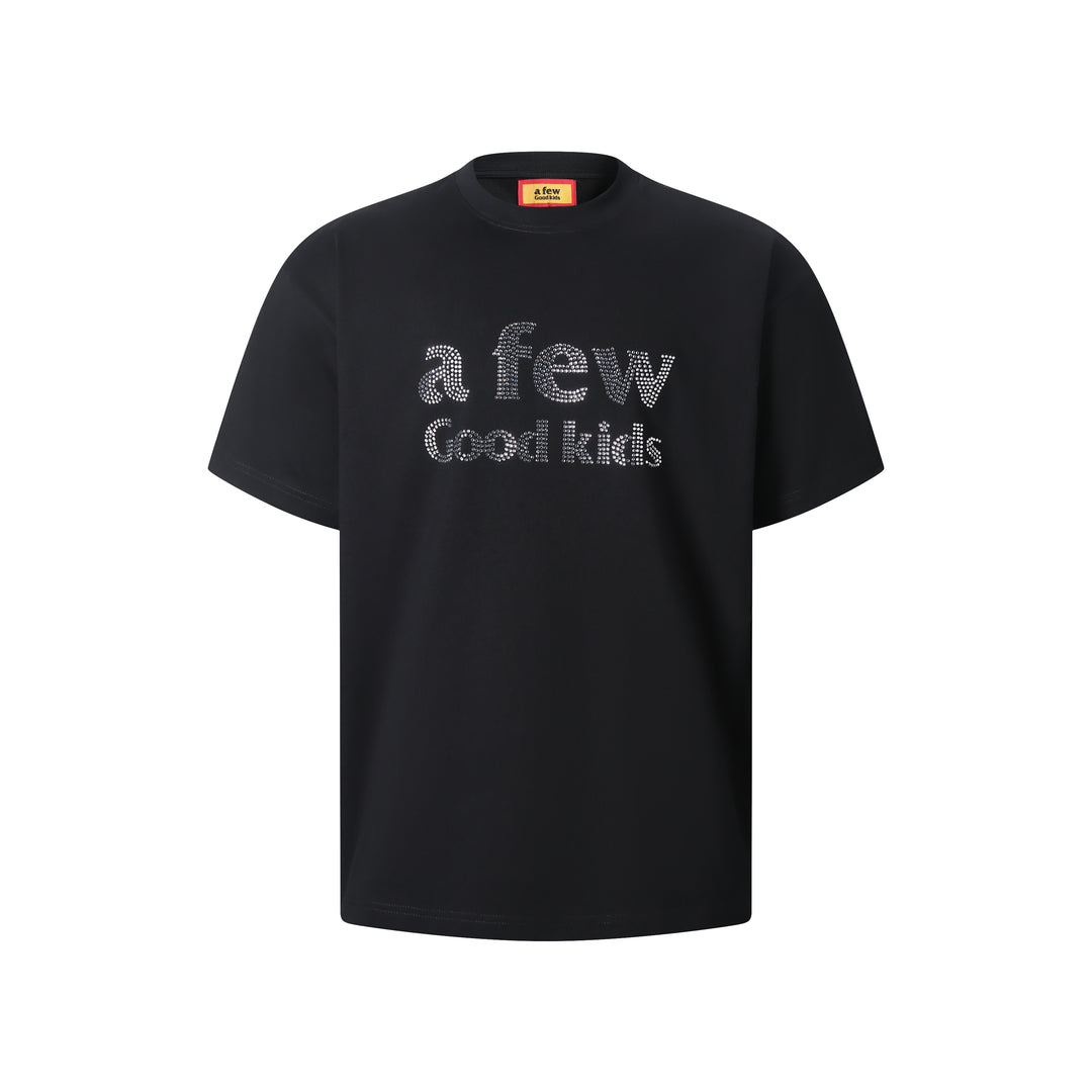 (AFGK) “Rhinestone Logo Tee - Triple Black”