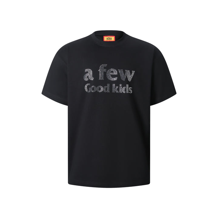 (AFGK) “Rhinestone Logo Tee - Triple Black”