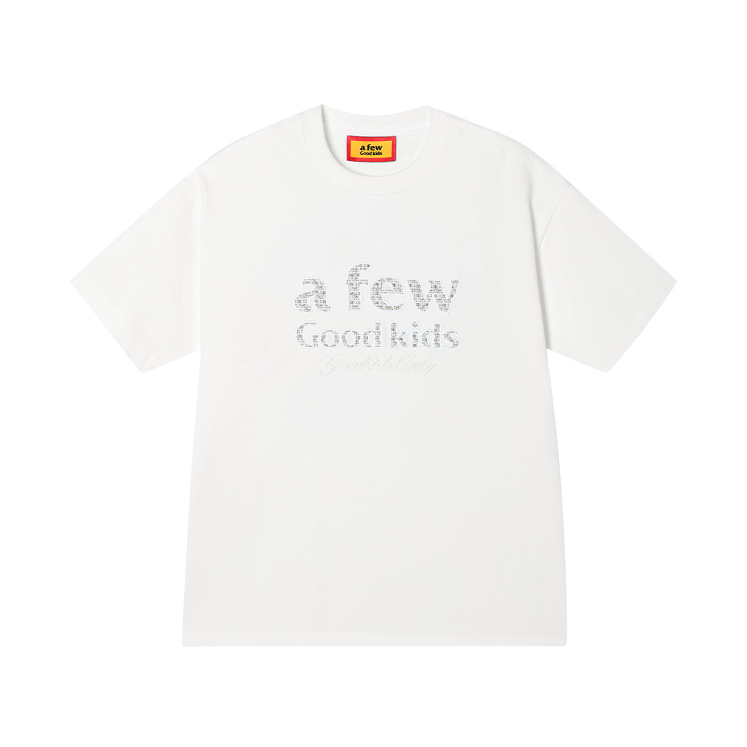 DONCARE(AFGK) "Embroidered tweed logo tee"
