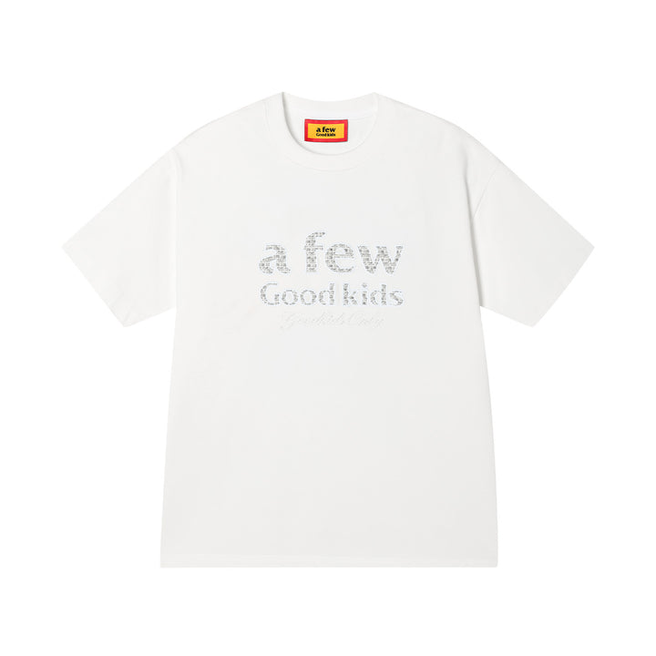 DONCARE(AFGK) "Embroidered tweed logo tee"