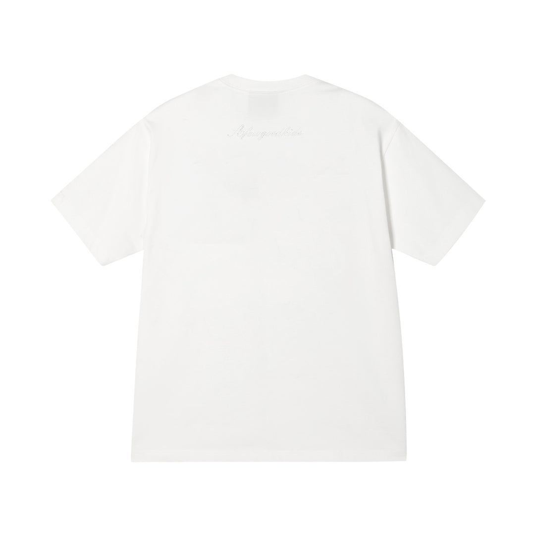 DONCARE(AFGK) "Embroidered tweed logo tee"