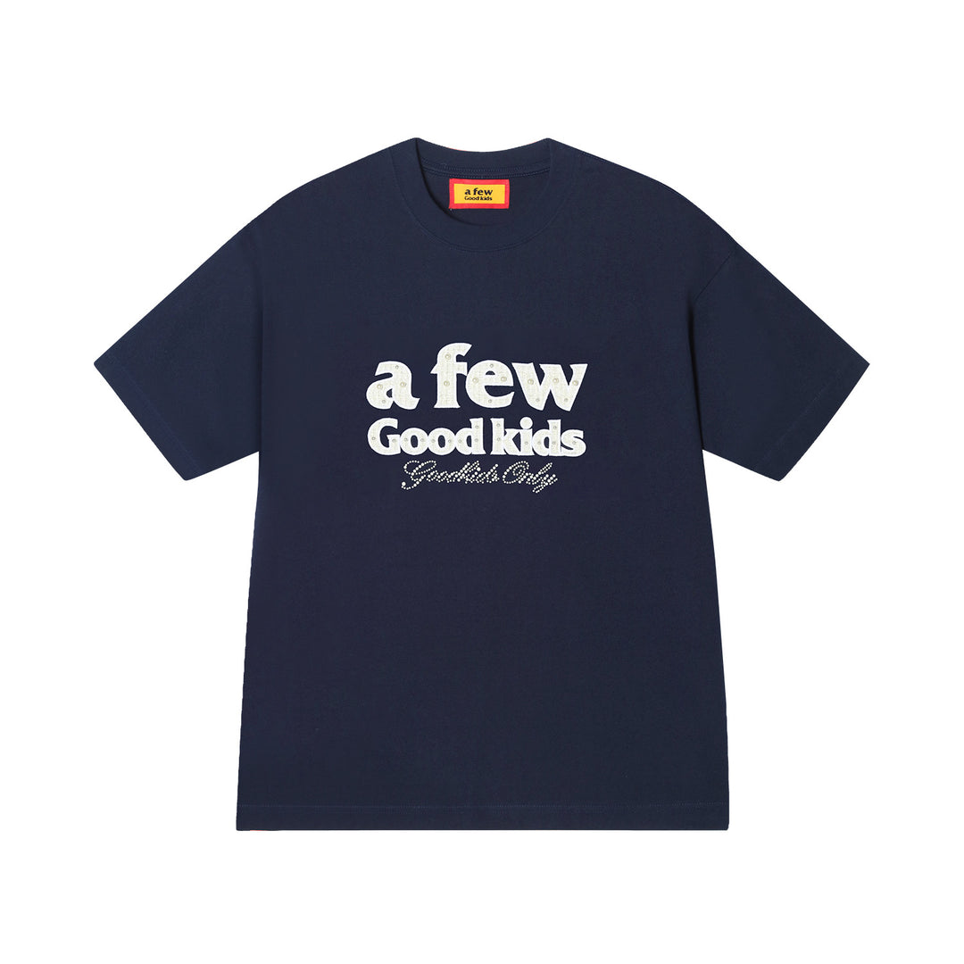 DONCARE(AFGK) "Embroidered tweed logo tee"