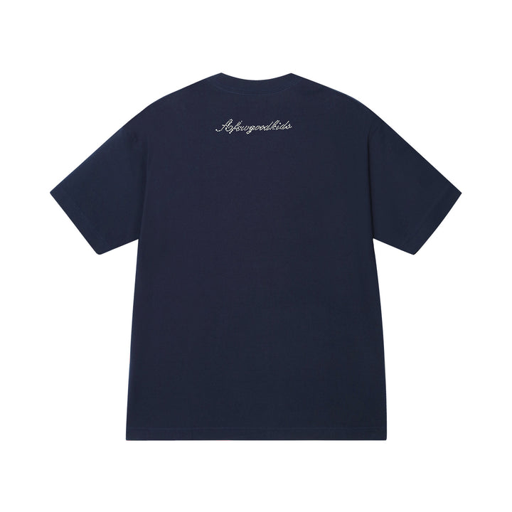 DONCARE(AFGK) "Embroidered tweed logo tee"
