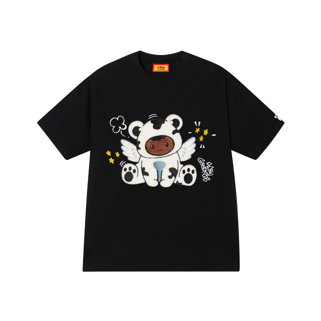 DONCARE(AFGK) "Flocked angel logo tee"