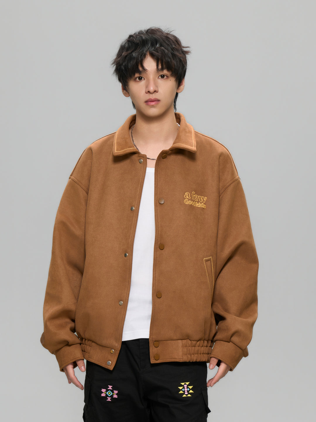 DONCARE(AFGK) "Ethnic Style logo suede jacket"