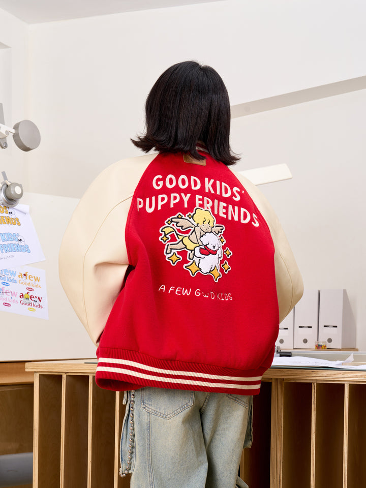 AFGK X TOMBONIA "Puppy logo varsity jacket"