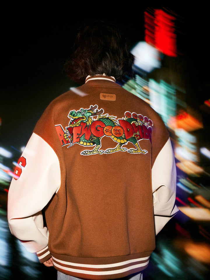 DONCARE(AFGK) "Dragon ball varsity jacket"