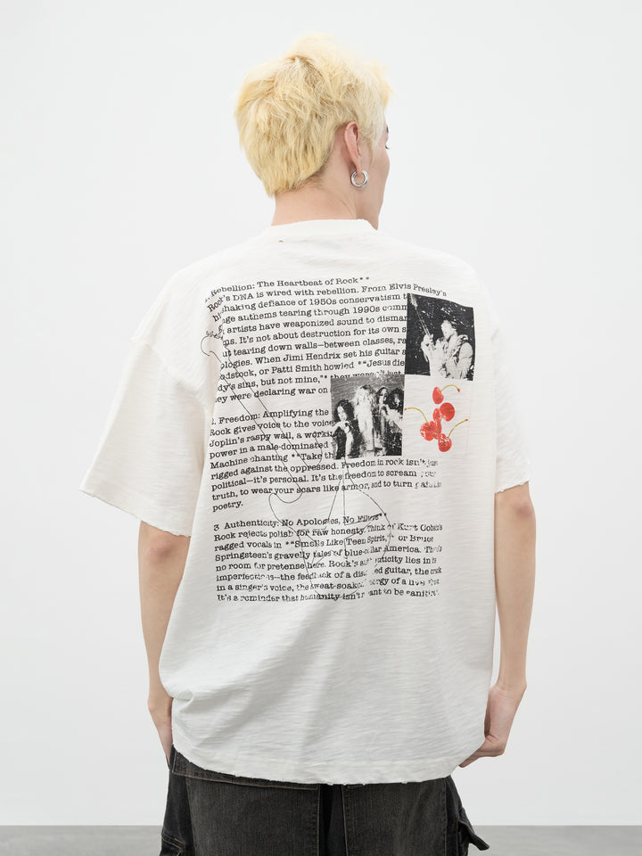 DONCARE(AFGK) "Distressed band tee"