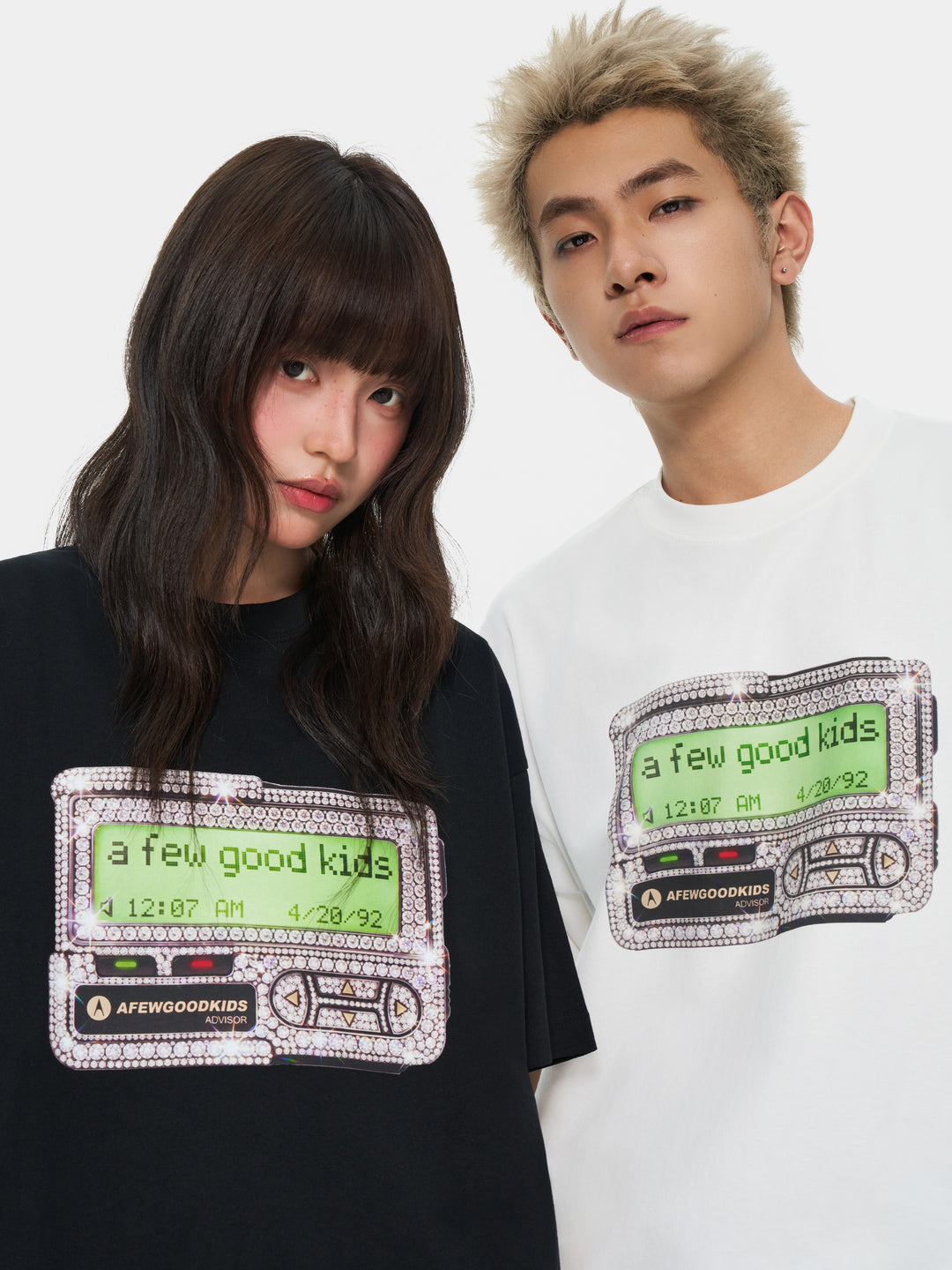 (AFGK) "Retro Diamond Pager Graphic Tee"