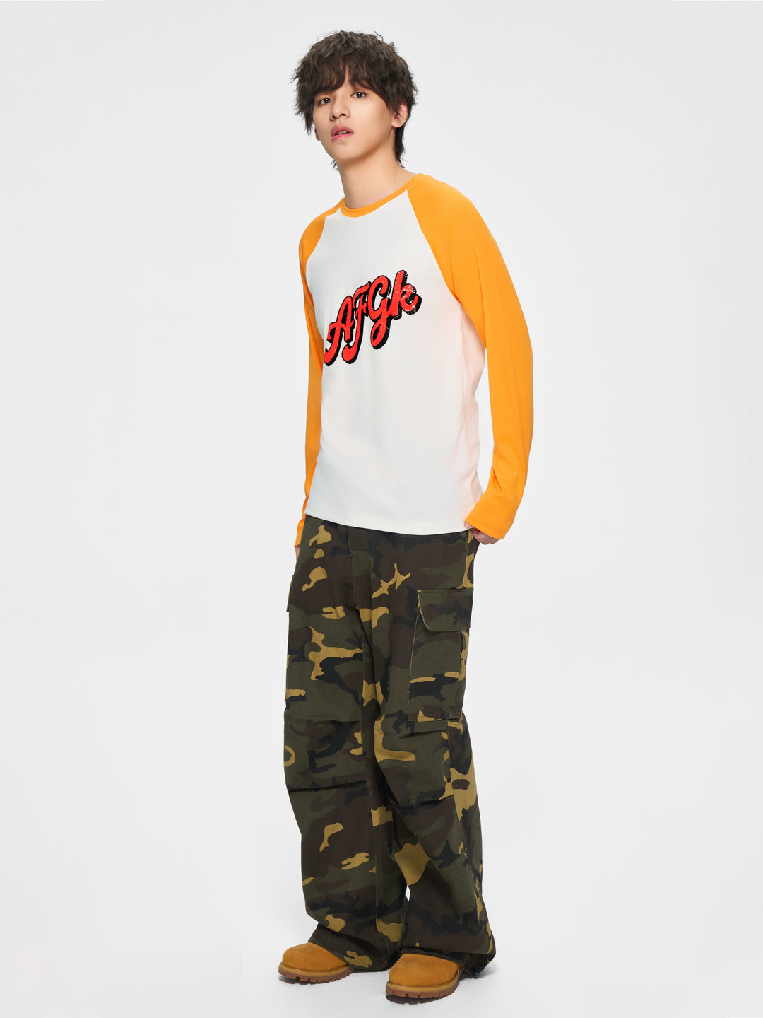 (AFGK) "Distressed Raglan Tee"