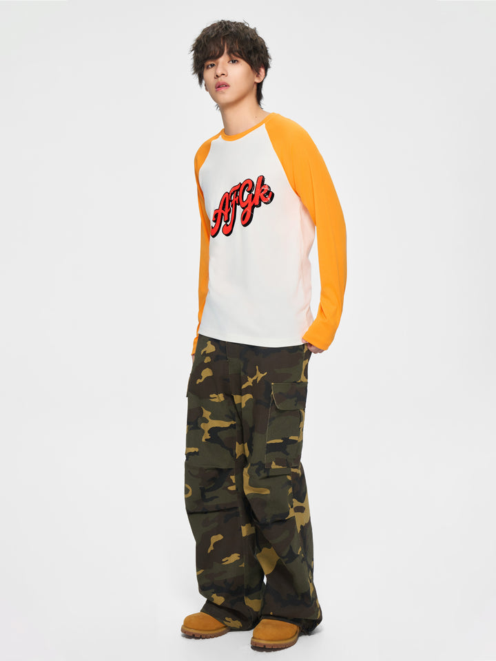 (AFGK) "Distressed Raglan Tee"