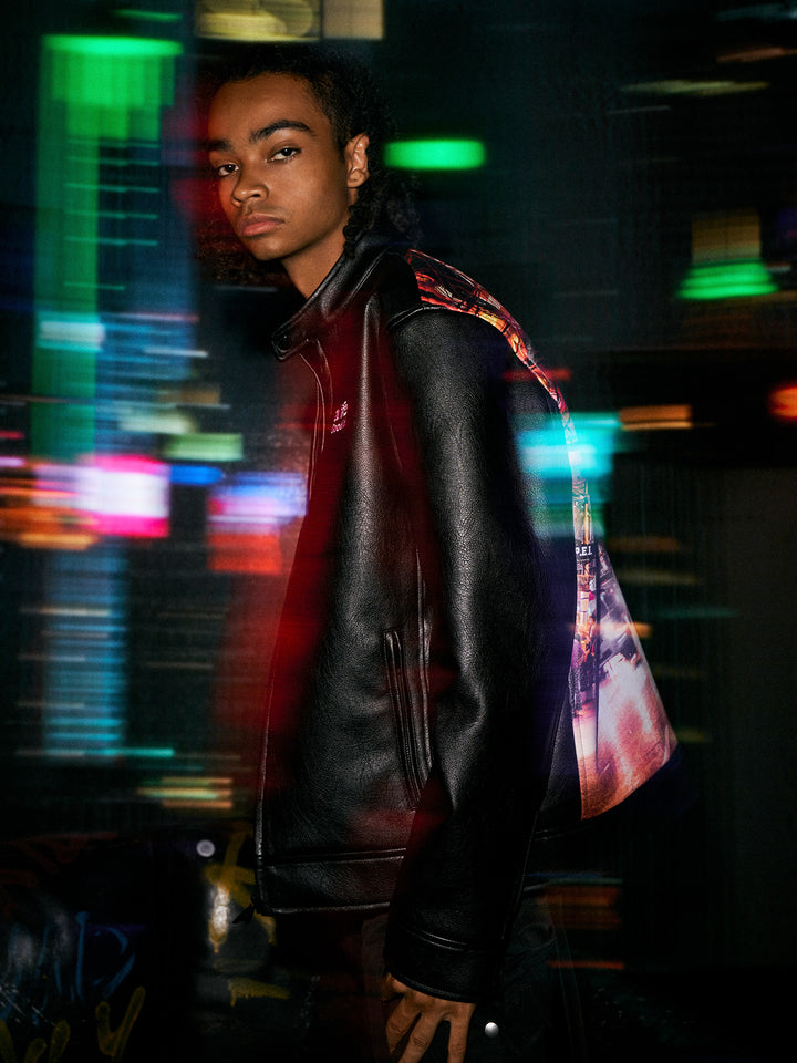 DONCARE(AFGK) "Night kids biker leather jacket"