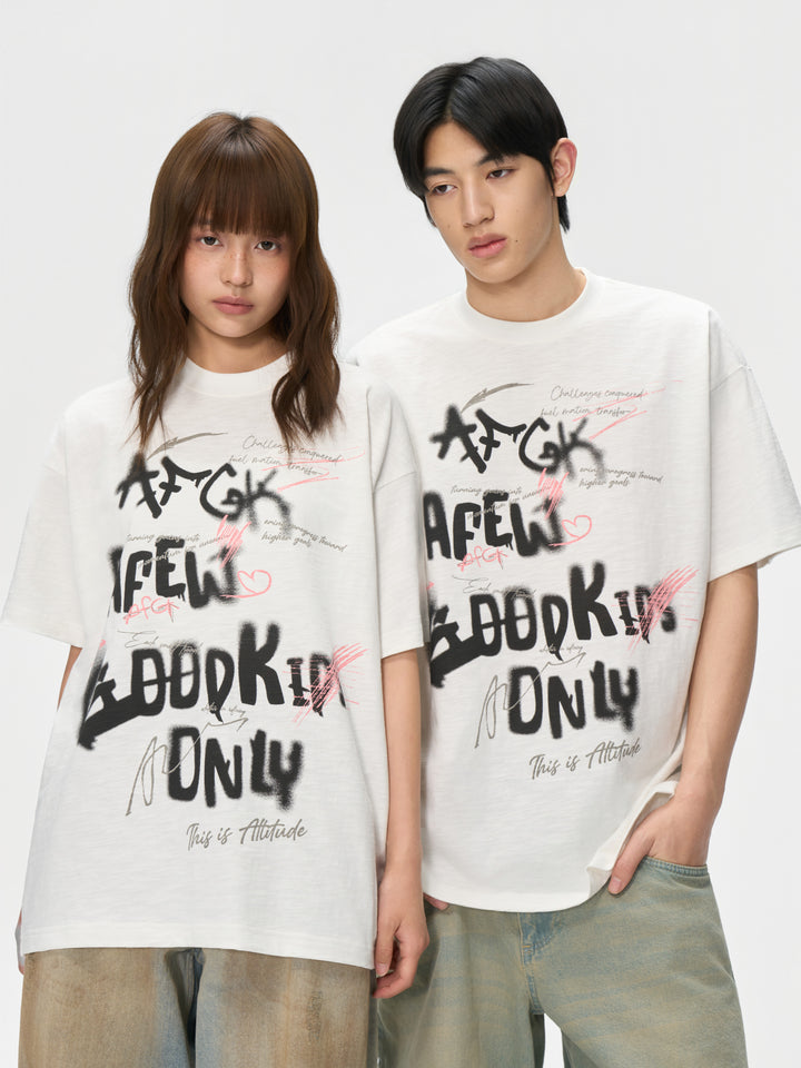 (AFGK) "Graffiti Spray Logo Tee“