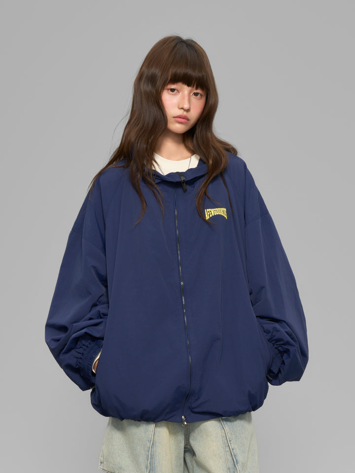Nylon hign neck coach jacket
