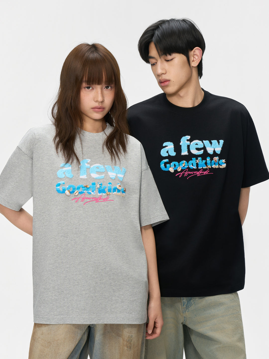 (AFGK) "Ocean Breeze Chenille Embroidery Tee"