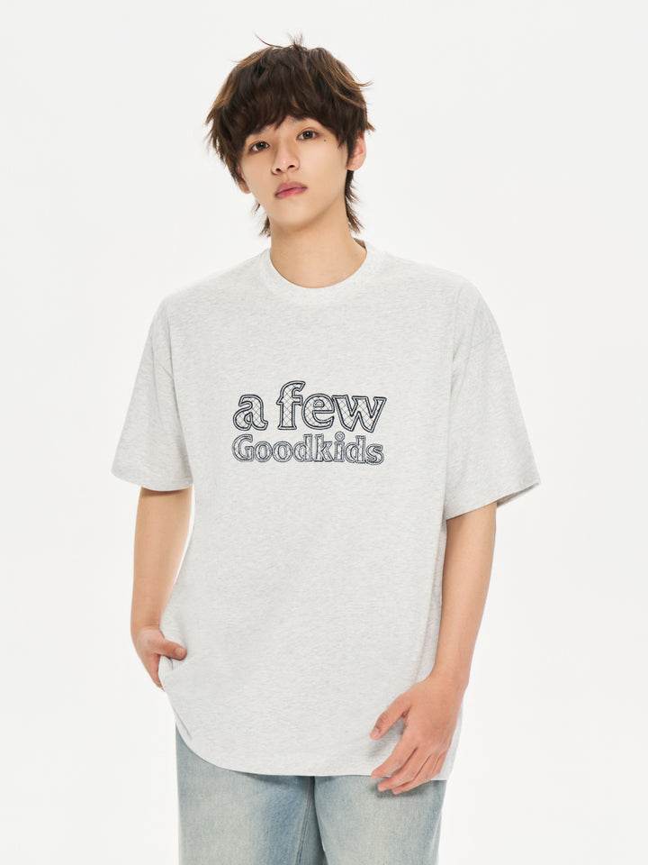 (AFGK) "Contrast Stitching logo T-shirt"