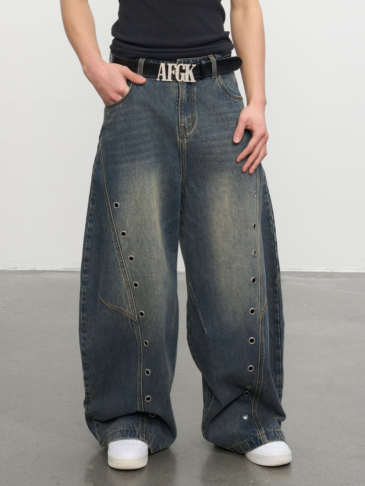 DONCARE(AFGK) "Washed baggy jeans"