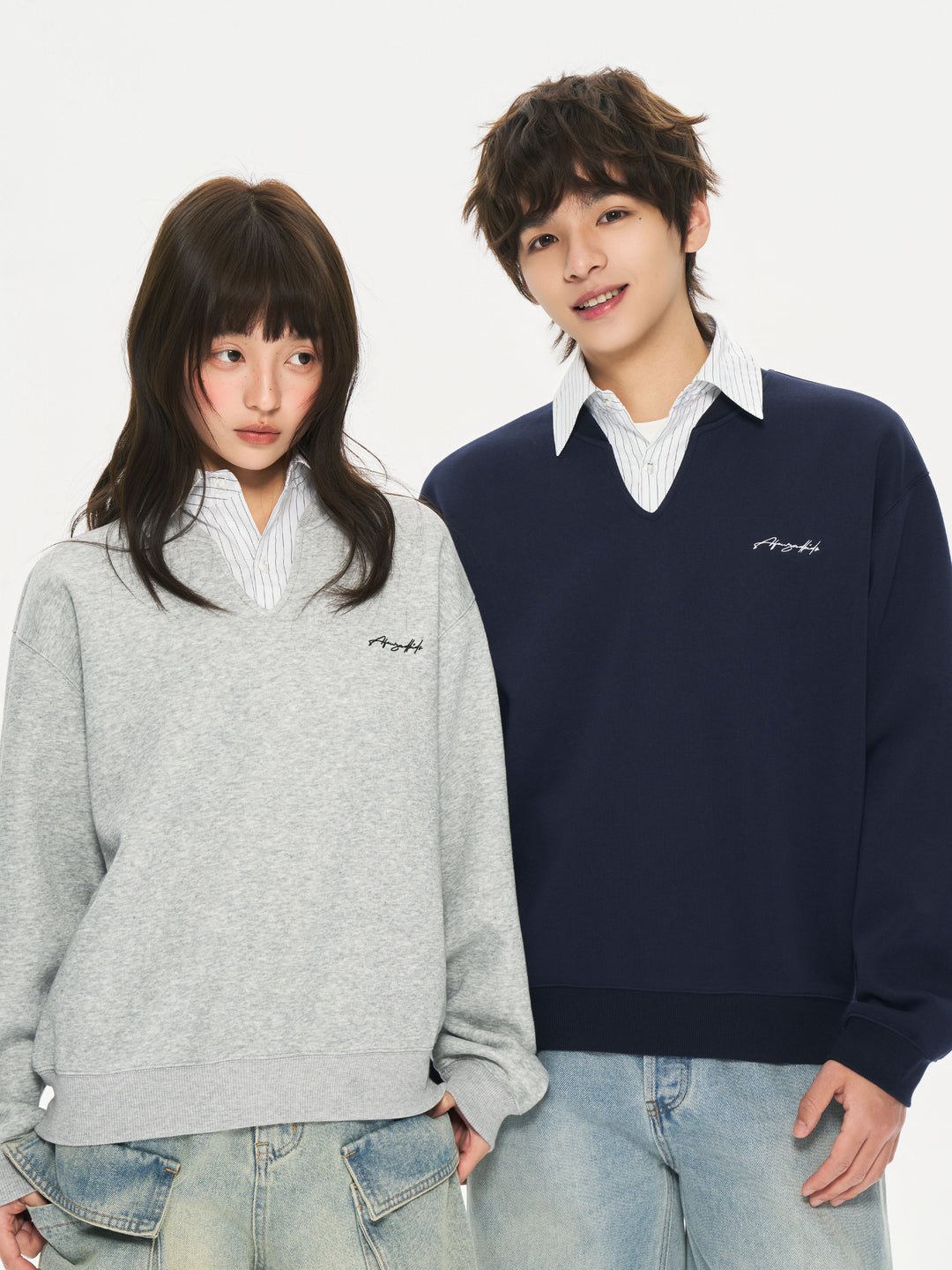 (AFGK) "Layered Collar Sweatshirt"