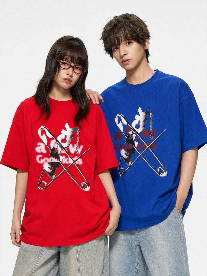 (AFGK) "Liquid Metal Pin Graphic Tee"