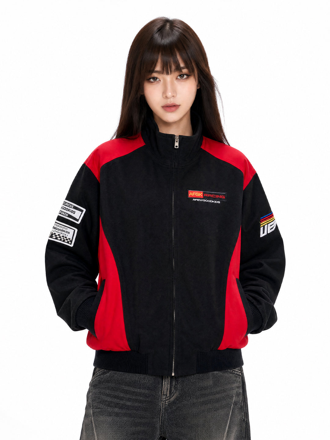(AFGK) "Racing Moto Bomber Jacket"