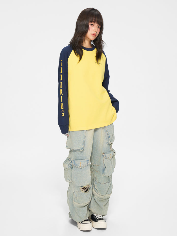 (AFGK) "Contrast Raglan Long Sleeve"