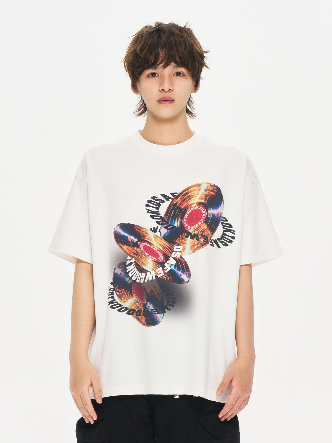 (AFGK) "Vinyl Record Graphic T-Shirt"