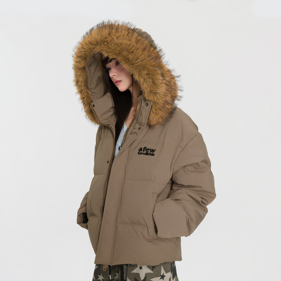 (AFGK) "Fur Hooded Down Jacket"