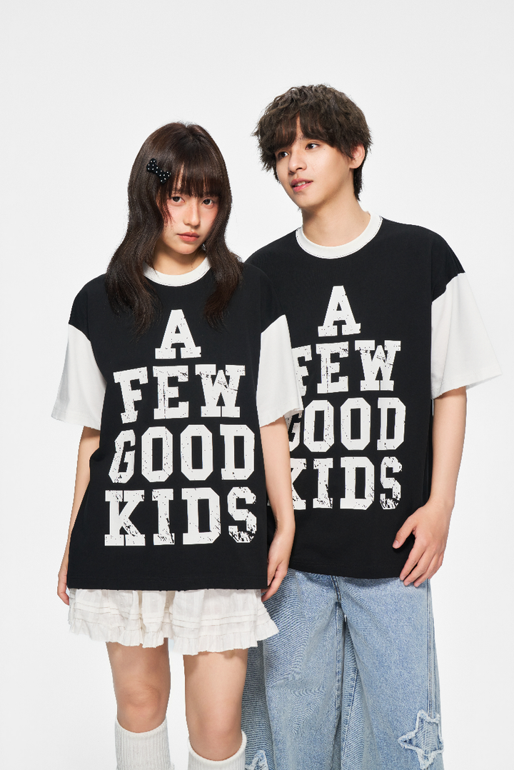 (AFGK) "Retro Color-Block Tee"