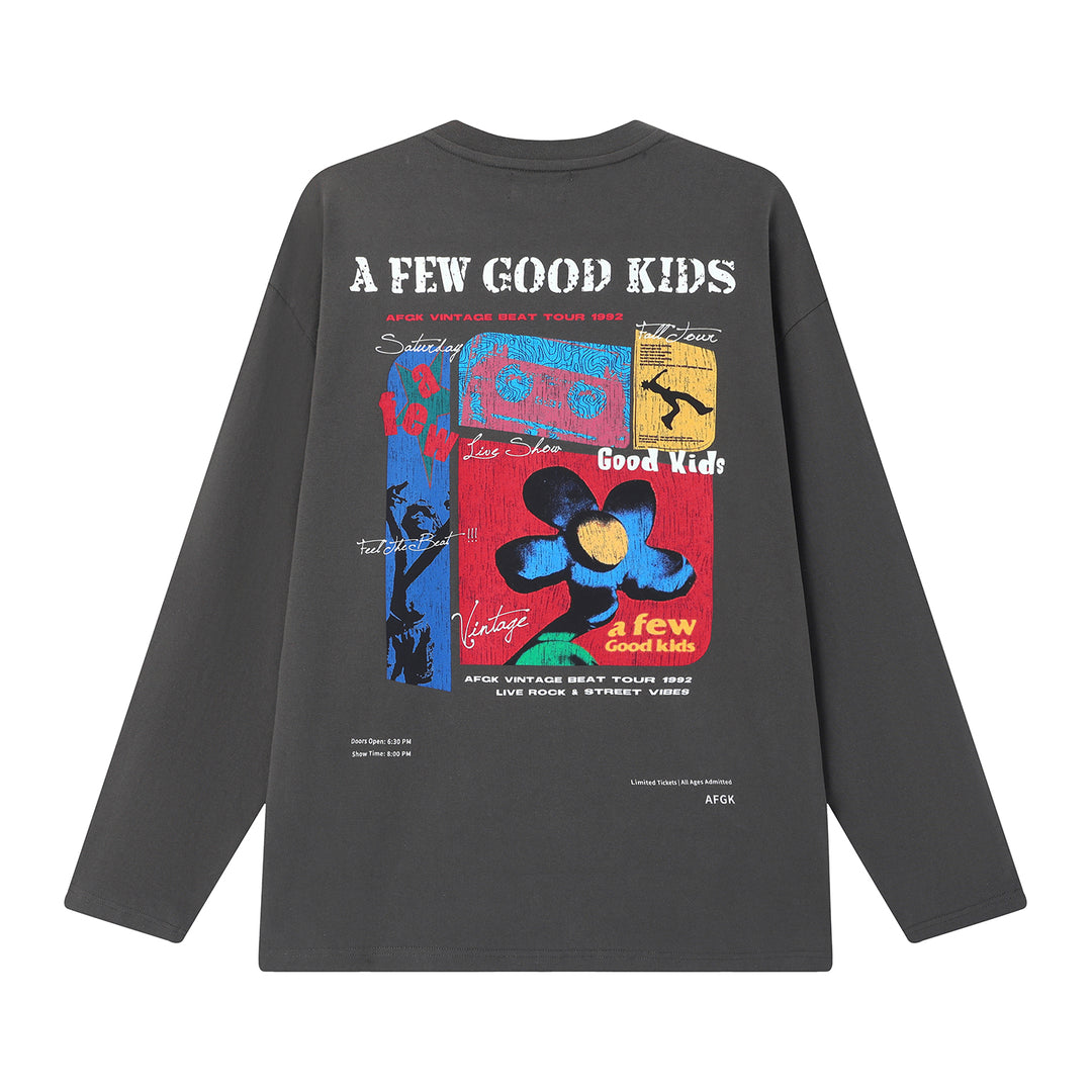 (AFGK) "Vintage Virtual Tour Graphic Henley Shirt"