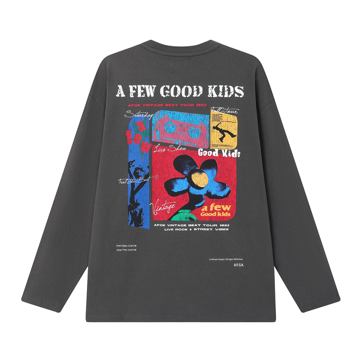 (AFGK) "Vintage Virtual Tour Graphic Henley Shirt"