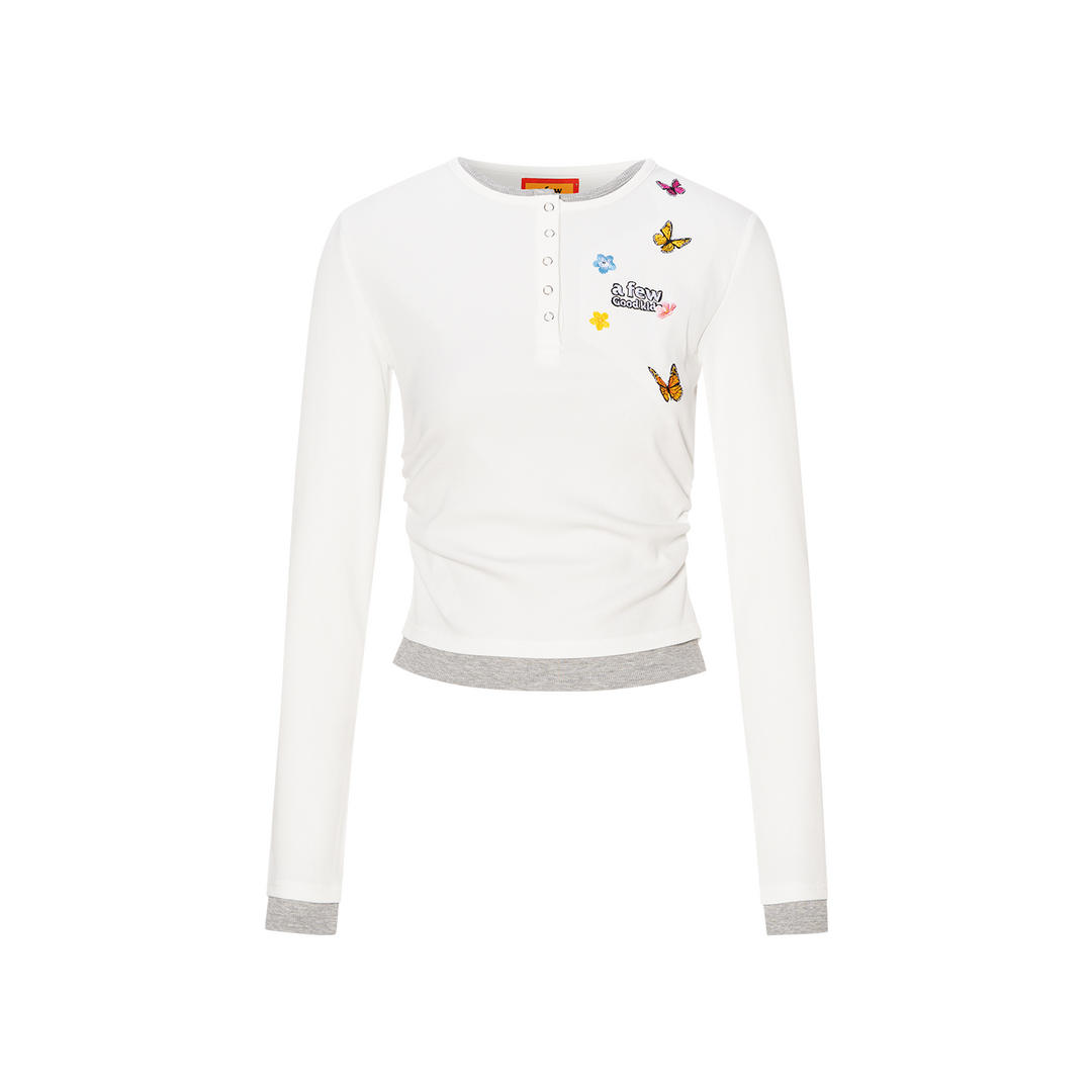 DONCARE(AFGK) "Layered henley long sleeve"