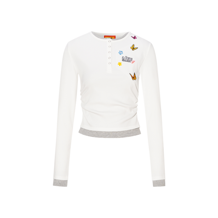 DONCARE(AFGK) "Layered henley long sleeve"