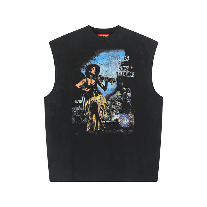 (AFGK) "Vintage Biker Vest"