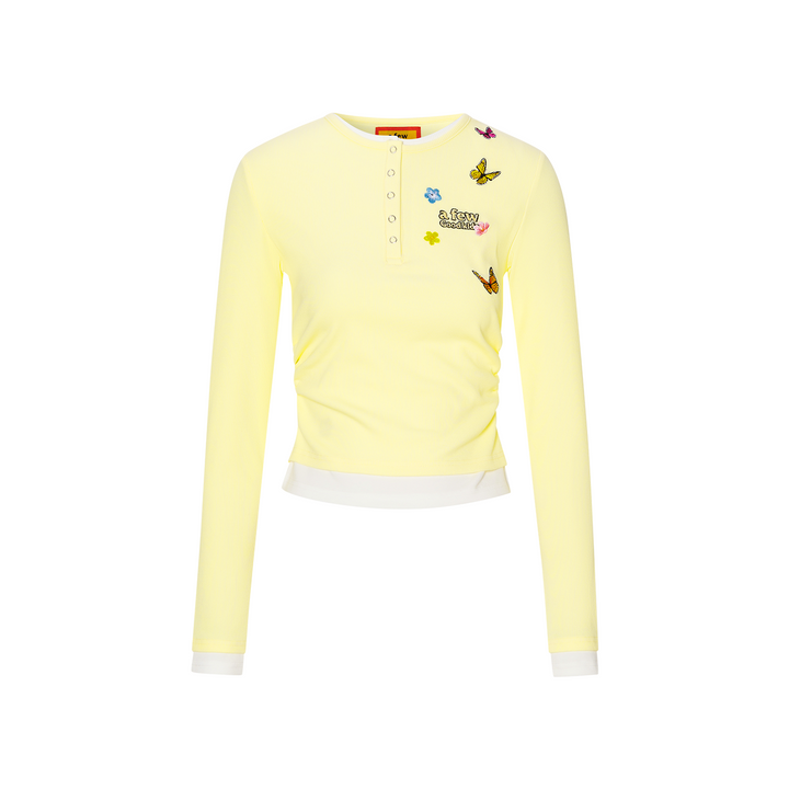 DONCARE(AFGK) "Layered henley long sleeve"