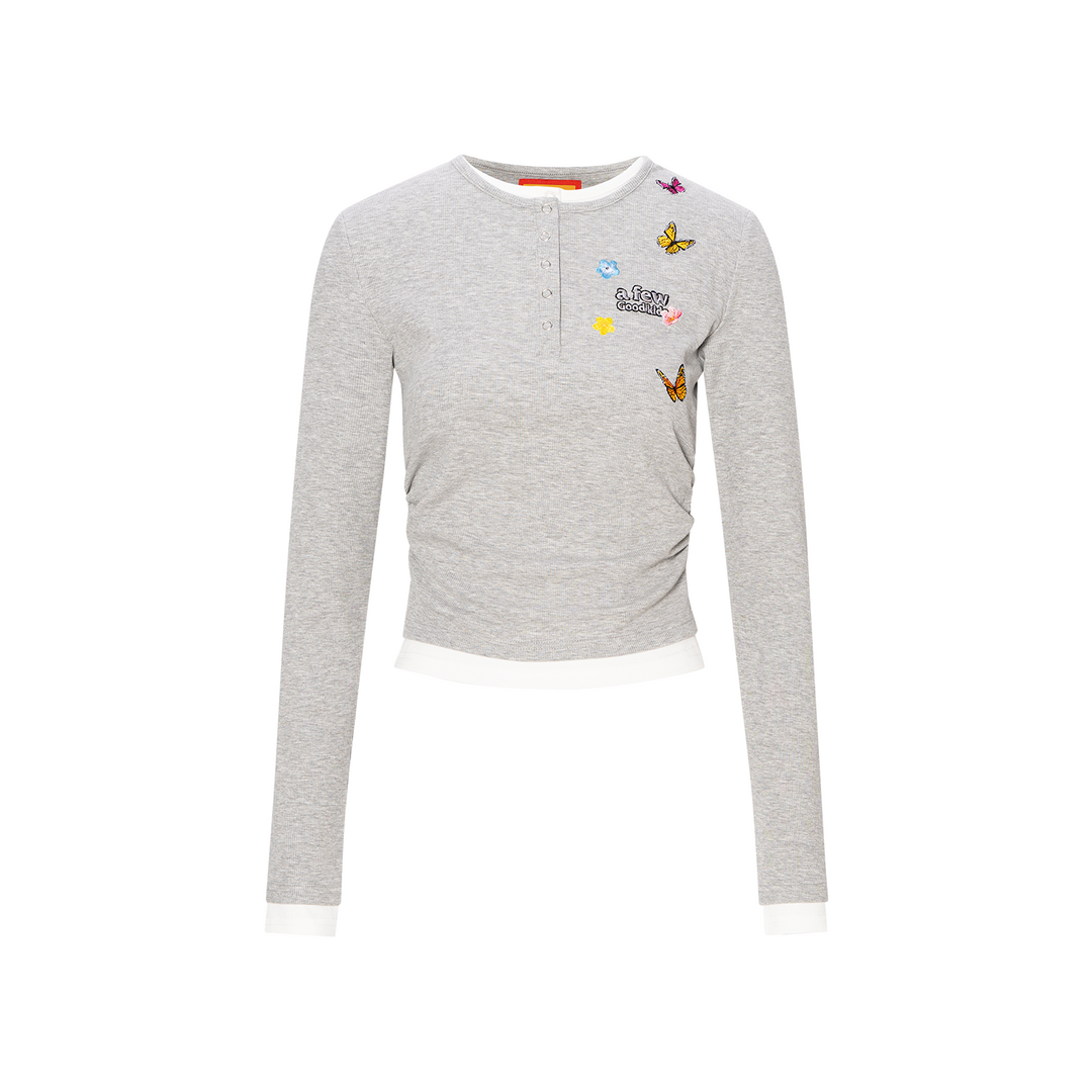 DONCARE(AFGK) "Layered henley long sleeve"