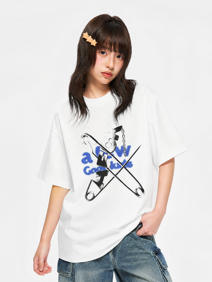 (AFGK) "Liquid Metal Pin Graphic Tee"