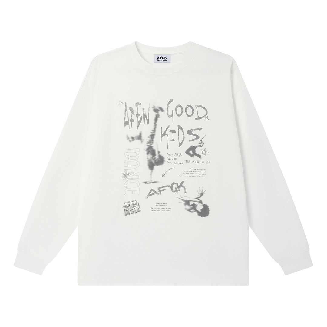 (AFGK) "Vintage Distressed Long Sleeve Tee"