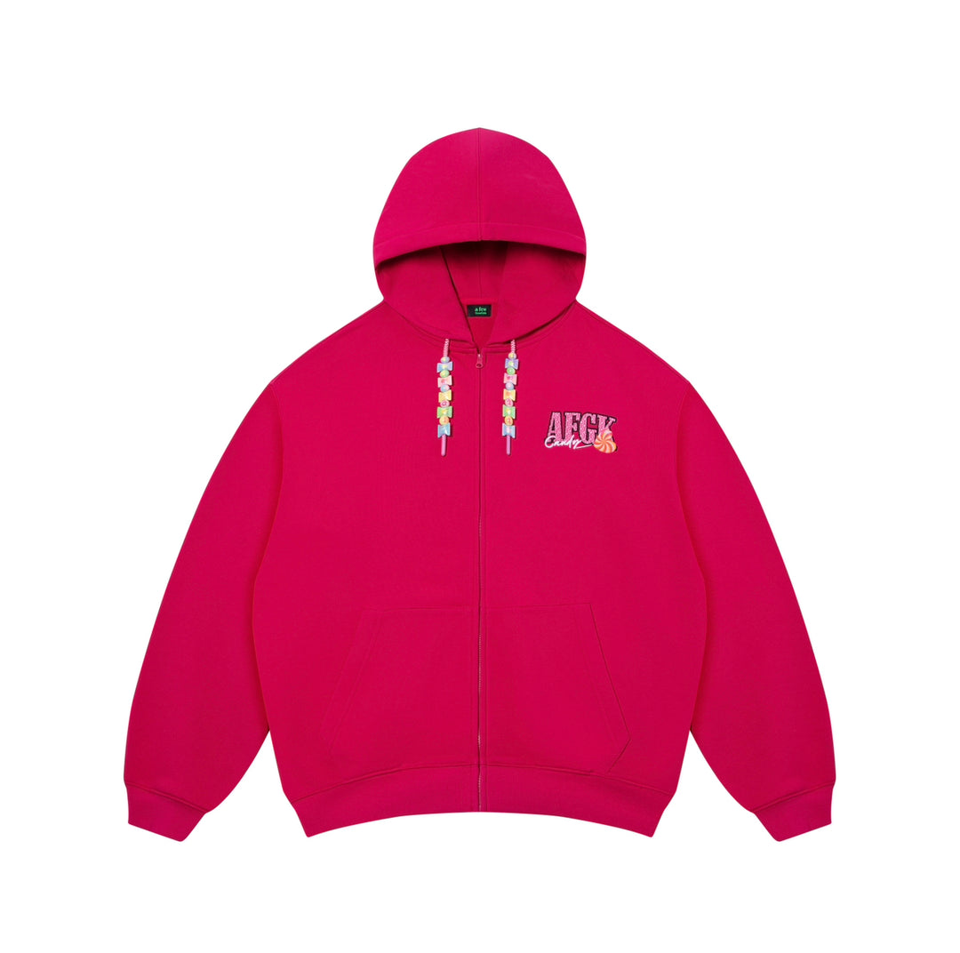 DONCARE(AFGK) "Candy logo zipped hoodie"