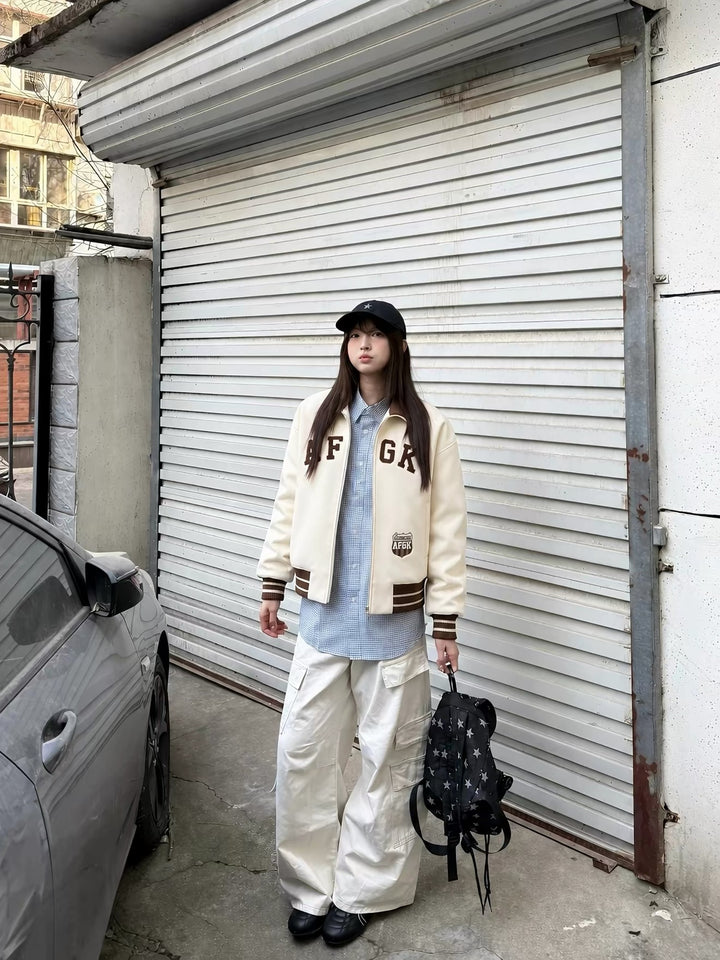 (AGFK) "Retro Varsity Track Jacket"