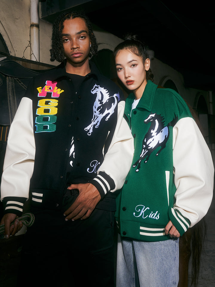 DONCARE(AFGK) “Horse logo varsity jacket”