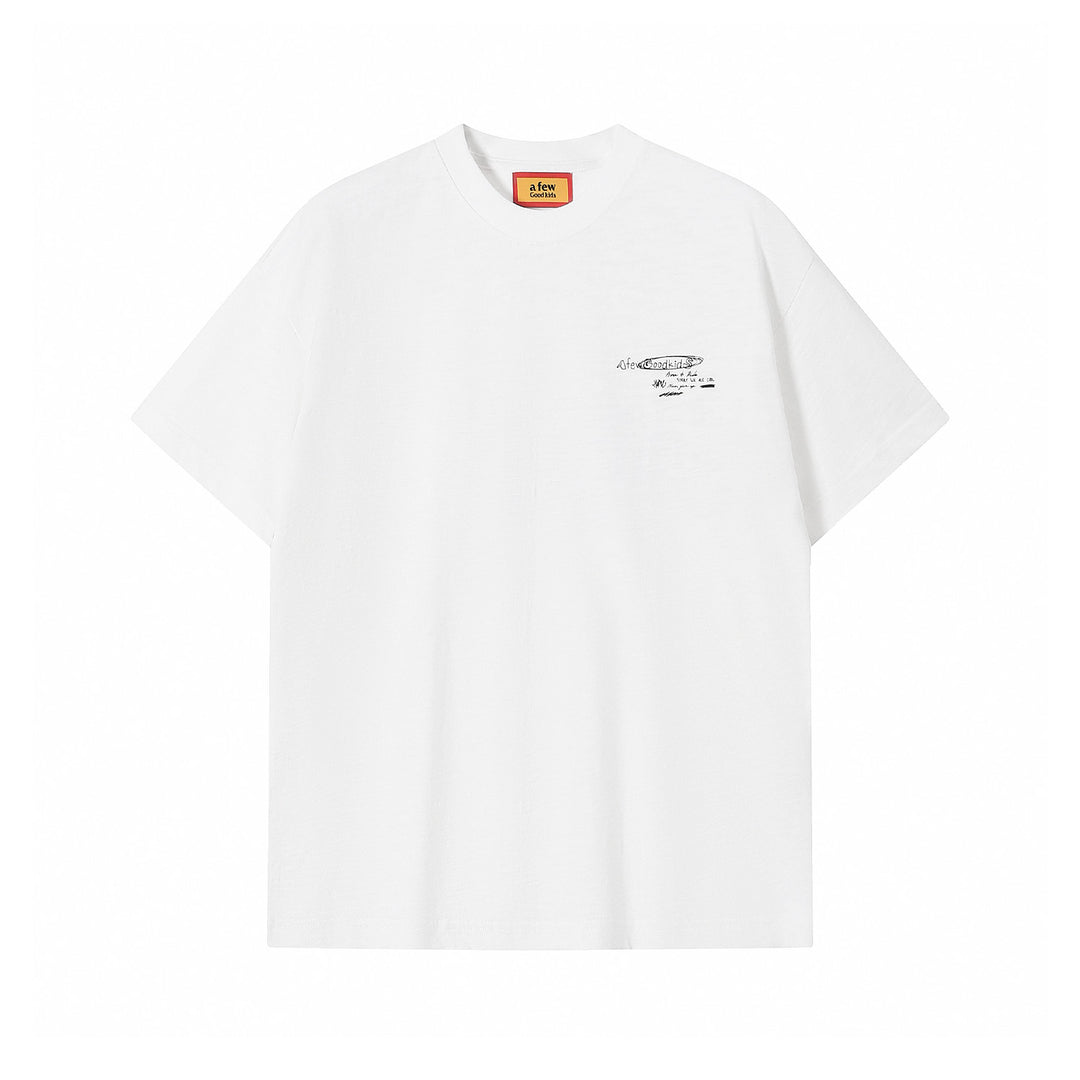 (AFGK) "Sketch Art Slub Cotton Graphic Tee"