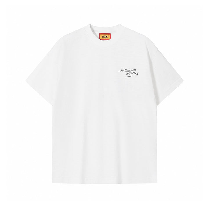 (AFGK) "Sketch Art Slub Cotton Graphic Tee"