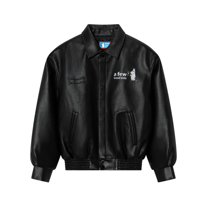 AFGK X MOOMIN "Logo leather jacket"