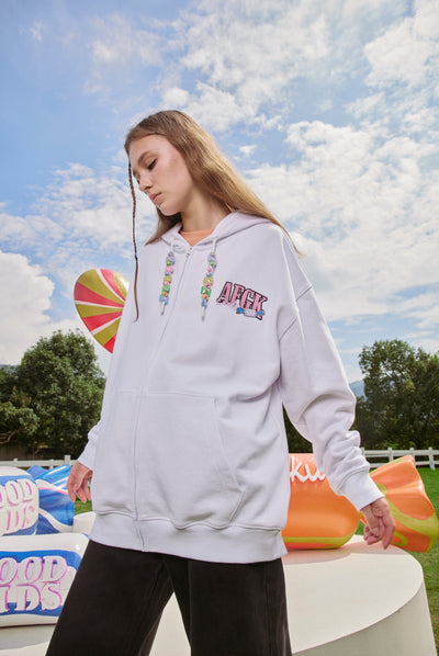 DONCARE(AFGK) "Candy logo zipped hoodie"