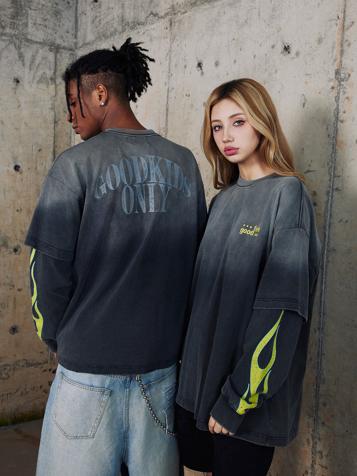 【HI FI FNK】Flame Washed Longsleeve DONCARE(AFGK) “Flame washed long sleeve shirt” – DONCARE_CN